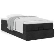 vidaXL Ottoman sängram med madrass svart 90x200 cm tyg