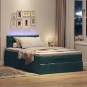 vidaXL Ottoman sängram med madrass mörkgrön 120x200 cm sammet