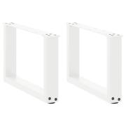 vidaXL Soffbordsben U-formade 2 st vita 50x(30-31) cm stål