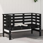 vidaXL Trädgårdsbänk svart 111,5x53x71 cm massiv furu