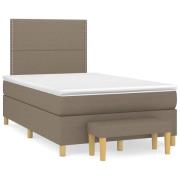 vidaXL Ramsäng med madrass taupe 120x190 cm tyg
