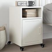 vidaXL Sängbord vit 36x39x59 cm stål