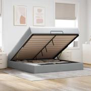 vidaXL Ottoman sängram med madrass ljusgrå 180x200 cm tyg