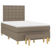 vidaXL Ramsäng med madrass taupe 120x190 cm tyg