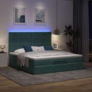vidaXL Ottoman sängram med madrasser mörkgrön 160x200 cm sammet