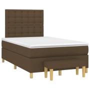 vidaXL Ramsäng med madrass mörkbrun 120x190 cm tyg
