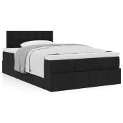 vidaXL Ottoman säng med madrass svart 120x200 cm tyg