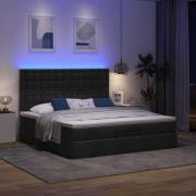 vidaXL Ottoman sängram med madrass svart 180x200 cm tyg