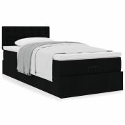 vidaXL Ottoman säng med madrass svart 100x200 cm tyg