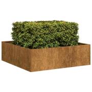 vidaXL Planteringskärl rostig 100x100x30 cm väderbeständigt stål