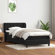 vidaXL Ramsäng med madrass svart 90x210 cm sammet