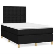 vidaXL Ramsäng med madrass svart 120x190 cm tyg