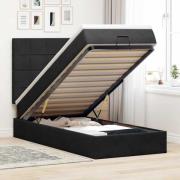 vidaXL Ottoman sängram med madrasser svart 100x200 cm sammet