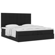 vidaXL Ottoman sängram med madrasser svart 200x200 cm tyg