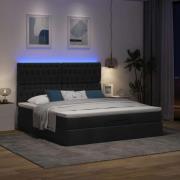 vidaXL Ottoman sängram med madrass svart 180x200 cm tyg