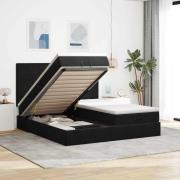 vidaXL Ottoman sängram med madrasser svart 160x200 cm sammet