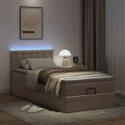 vidaXL Ottoman sängram med madrass cappuccino 100x200 cm konstläder