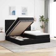 vidaXL Ottoman sängram med madrasser svart 160x200 cm sammet