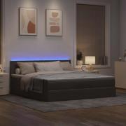 vidaXL Ottoman sängram med madrass taupe 160x200 cm tyg