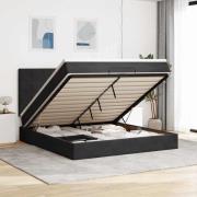 vidaXL Ottoman sängram med madrasser svart 160x200 cm sammet