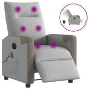 vidaXL Elektrisk massagefåtölj molngrå tyg