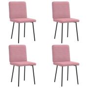 vidaXL Matstolar 4 st rosa sammet