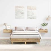 vidaXL Sängram utan madrass hantverksmässig ek 120x200 cm
