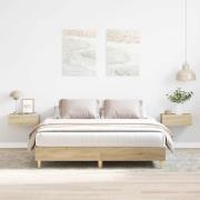 vidaXL Sängram utan madrass Sonoma ek 140x200 cm konstruerat trä