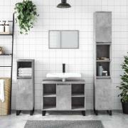 vidaXL Badrumsskåp betonggrå 80x33x60 cm konstruerat trä