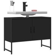 vidaXL Tvättställsskåp svart 80x33x60 cm konstruerat trä