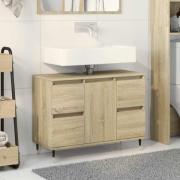 vidaXL Badrumsskåp sonoma-ek 80x33x60 cm konstruerat trä