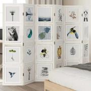 vidaXL Rumsavdelare 6 paneler vit massivt kejsarträ