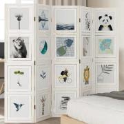 vidaXL Rumsavdelare 5 paneler vit massivt kejsarträ