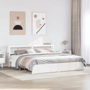 vidaXL Sängram med huvudgavel utan madrass vit 200x200 cm
