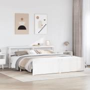 vidaXL Sängram med huvudgavel utan madrass vit 200x200 cm