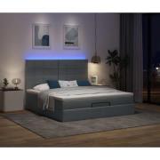 vidaXL Ottoman sängram med madrass mörkgrå 180x200 cm tyg