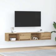 vidaXL TV-bänkar 2 st hantverksmässig ek 80x31x25,5 cm konstruerat trä