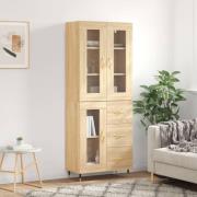 vidaXL Högskåp sonoma-ek 69,5x34x180 cm konstruerat trä