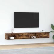 vidaXL TV-bänkar 2 st rökt ek 100x31x25,5 cm konstruerat trä