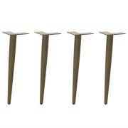 vidaXL Soffbordsben koniska 4 st naturstål 42-43 cm stål