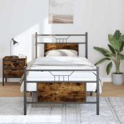 vidaXL Sängram utan madrass rökfärgad ek 90x190 cm konstruerad trä