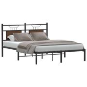 vidaXL Sängram utan madrass brun ek 137x190 cm konstruerad trä