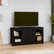 vidaXL Tv-bänk svart 103x36,5x52 cm massiv furu