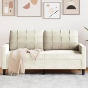 vidaXL Soffa 2-sits gräddvit 140 cm sammet