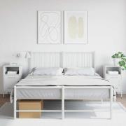 vidaXL Sängbord 2 st vit 36x39x68 cm stål