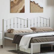 vidaXL Huvudgavel metall vit 193 cm
