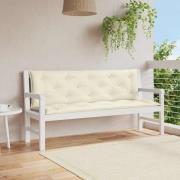 vidaXL Bänkdyna för trädgården gräddvit 150x(50+50)x7 cm oxfordtyg