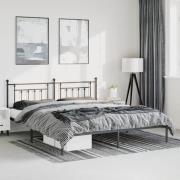vidaXL Sängram med huvudgavel metall svart 183x213 cm