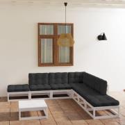 vidaXL Loungegrupp med dynor 8 delar massiv furu