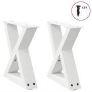 vidaXL Soffbordsben 2 st vita 40x(30-31,3) cm stål